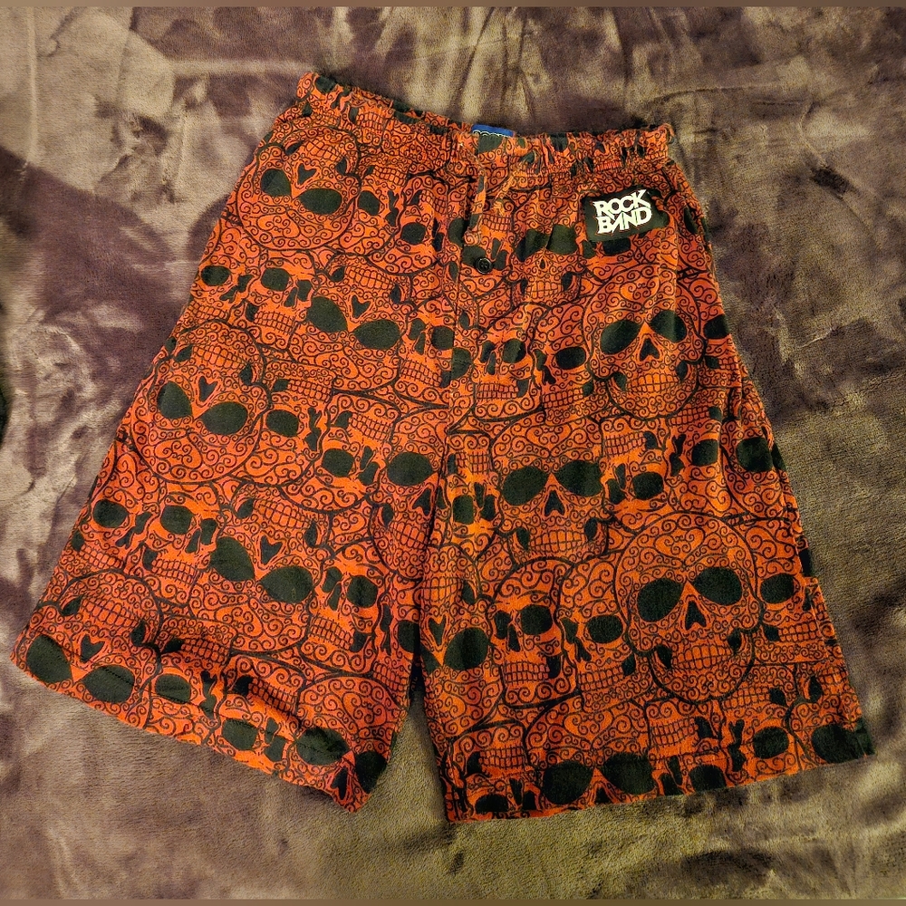 Rock Band Official Merchandise Skull Shorts